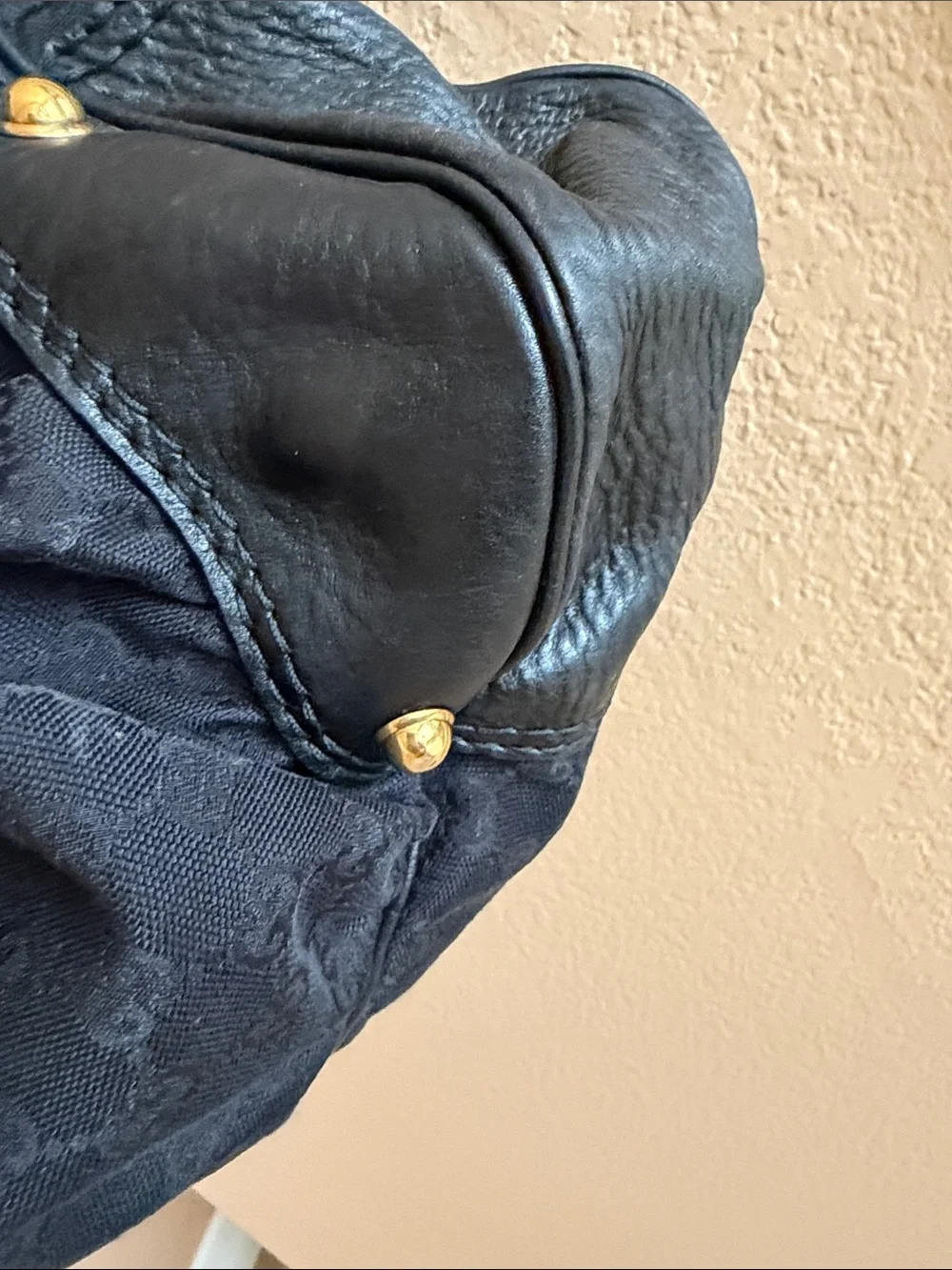 Gucci Monogram Large Jockey Hobo Black
